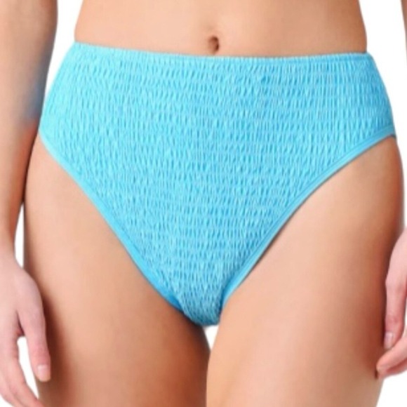 Robin Piccone Other - L Space Blue Smocked High Waist Bikini Bottoms Size S‎